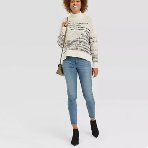 Knox Rose Women's Mock Turtleneck Marled Pullover Sweater - Picture 2 of 4